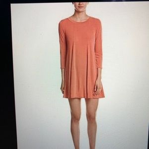 Bcbgeneration Womens Open Back Shift Dress 3/4 sleeves Rose Size XXS